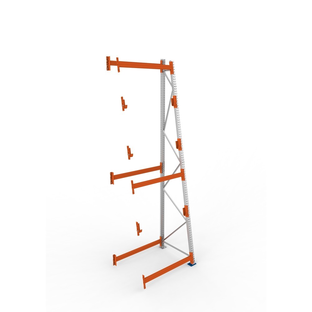 Produktabbildung Nr. 2: META MULTIPAL Kabeltrommelregal Typ 3, AF, HxBxT 4.400 x 1.300 x 1.100 mm, komplett für 3 Achsen, verzinkt, RAL 2001 rotorange, A-Ständer