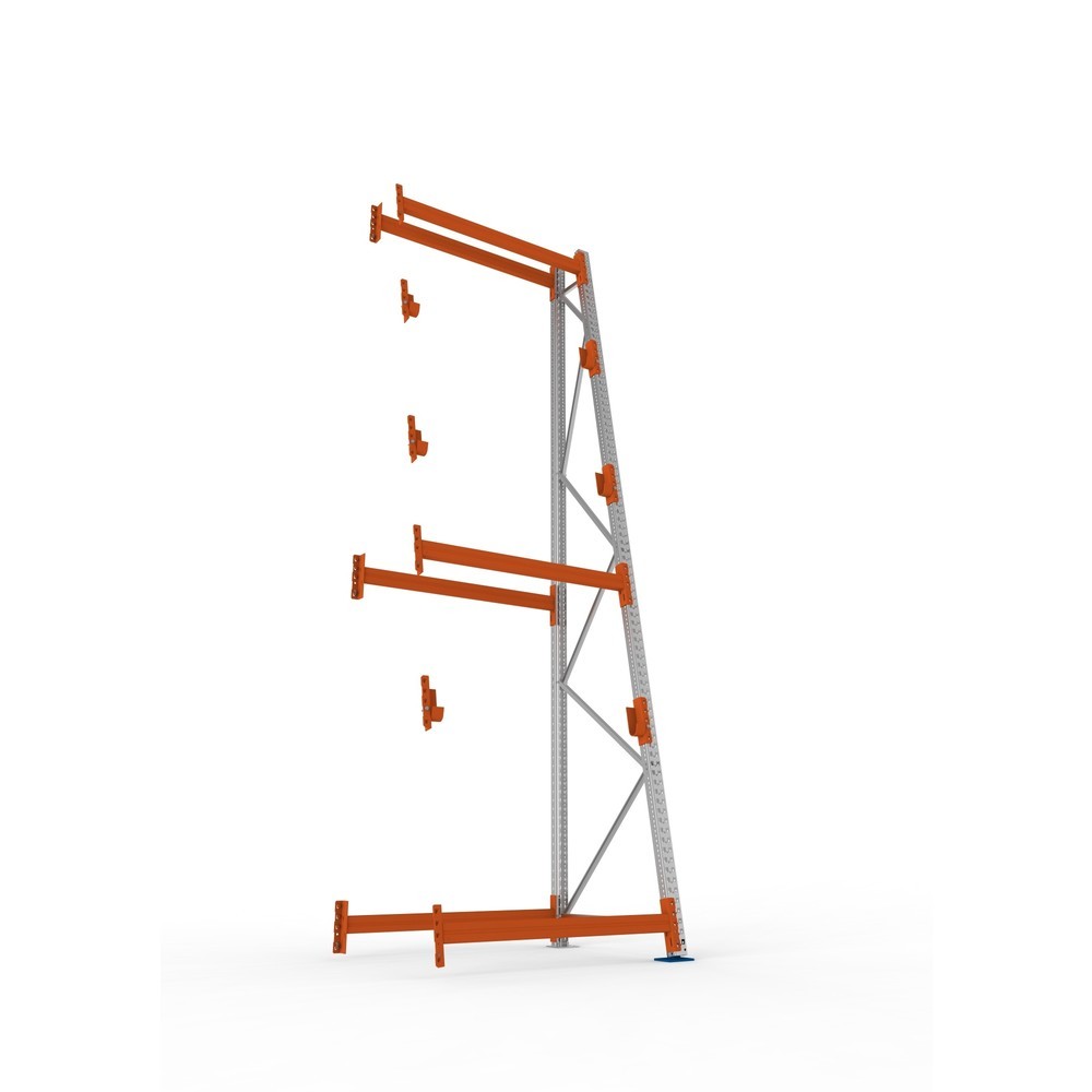 Produktabbildung Nr. 3: META MULTIPAL Kabeltrommelregal Typ 3, AF, HxBxT 4.400 x 1.300 x 1.100 mm, komplett für 3 Achsen, verzinkt, RAL 2001 rotorange, A-Ständer