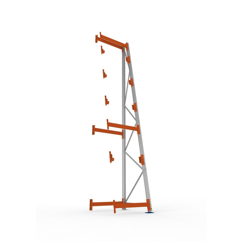 Produktabbildung Nr. 3: META MULTIPAL Kabeltrommelregal Typ 3, AF, HxBxT 4.900 x 900 x 1.100 mm, komplett für 4 Achsen, verzinkt, RAL 2001 rotorange, A-Ständer