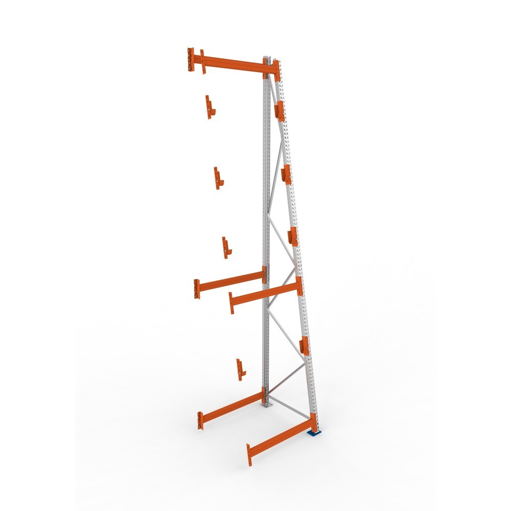 Produktabbildung Nr. 2: META MULTIPAL Kabeltrommelregal Typ 3, AF, HxBxT 4.900 x 1.100 x 1.100 mm, komplett für 4 Achsen, verzinkt, RAL 2001 rotorange, A-Ständer