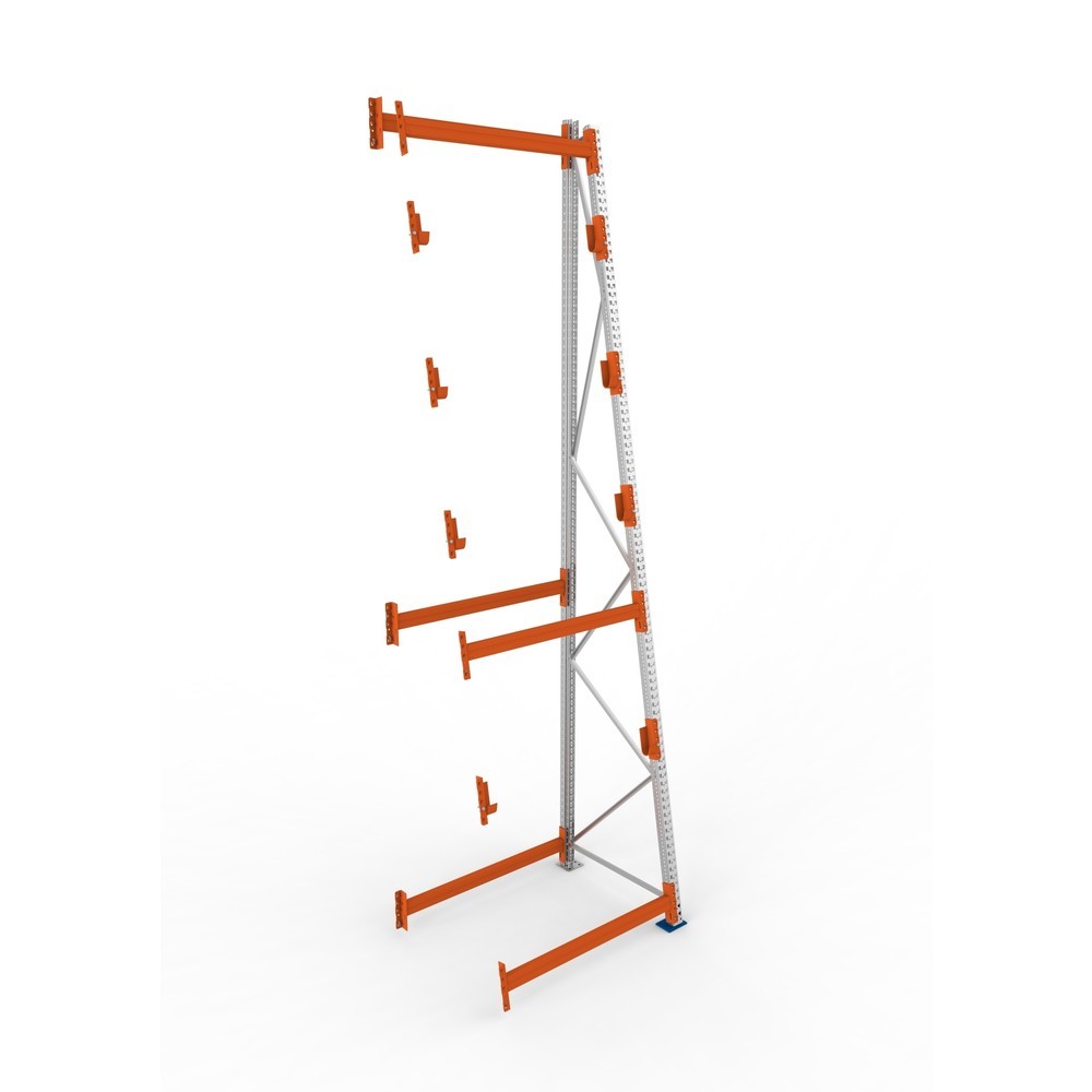 Produktabbildung Nr. 2: META MULTIPAL Kabeltrommelregal Typ 3, AF, HxBxT 4.900 x 1.300 x 1.100 mm, komplett für 4 Achsen, verzinkt, RAL 2001 rotorange, A-Ständer