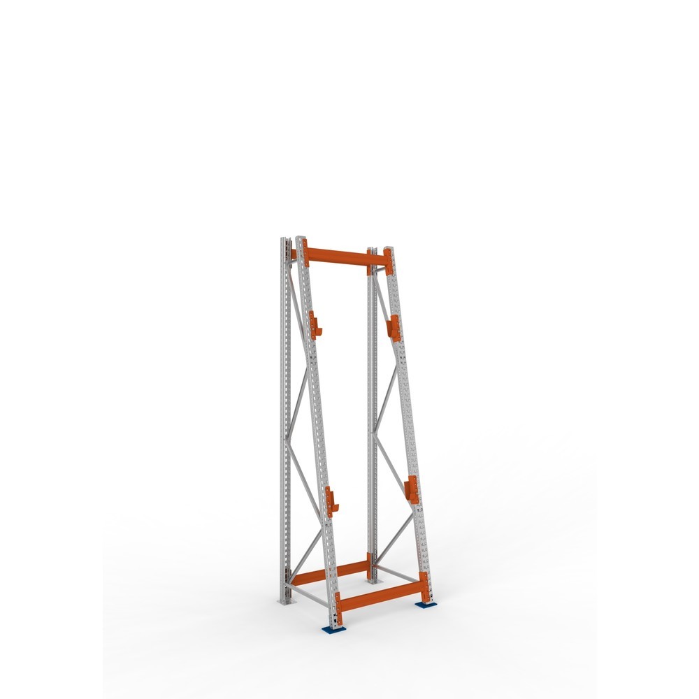 Produktabbildung: META MULTIPAL Kabeltrommelregal Typ 3, GF, HxBxT 3.300 x 900 x 900, komplett für 2 Achsen, verzinkt, RAL 2001 rotorange, A-Ständer