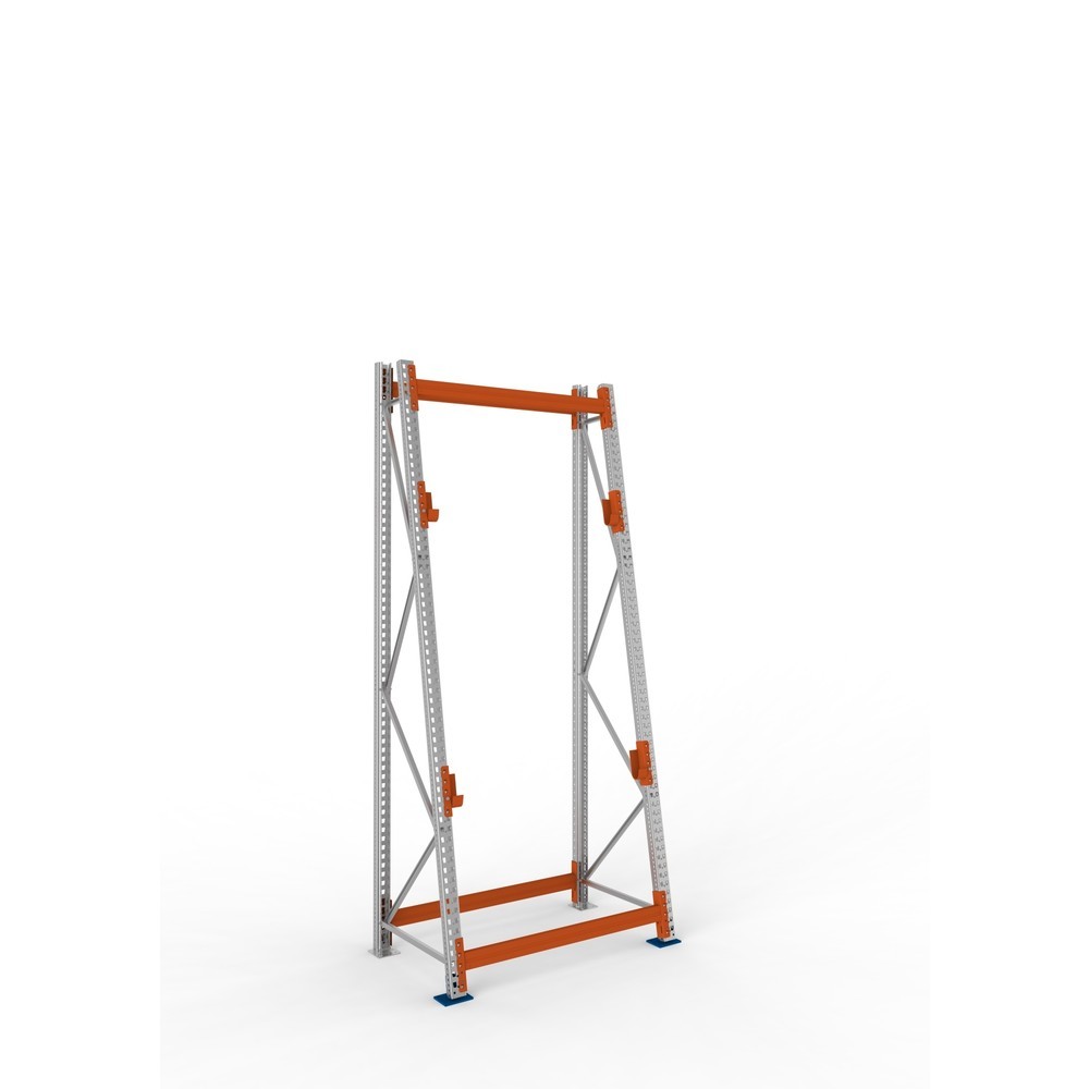 Produktabbildung: META MULTIPAL Kabeltrommelregal Typ 3, GF, HxBxT 3.300 x 1.300 x 900, komplett für 2 Achsen, verzinkt, RAL 2001 rotorange, A-Ständer