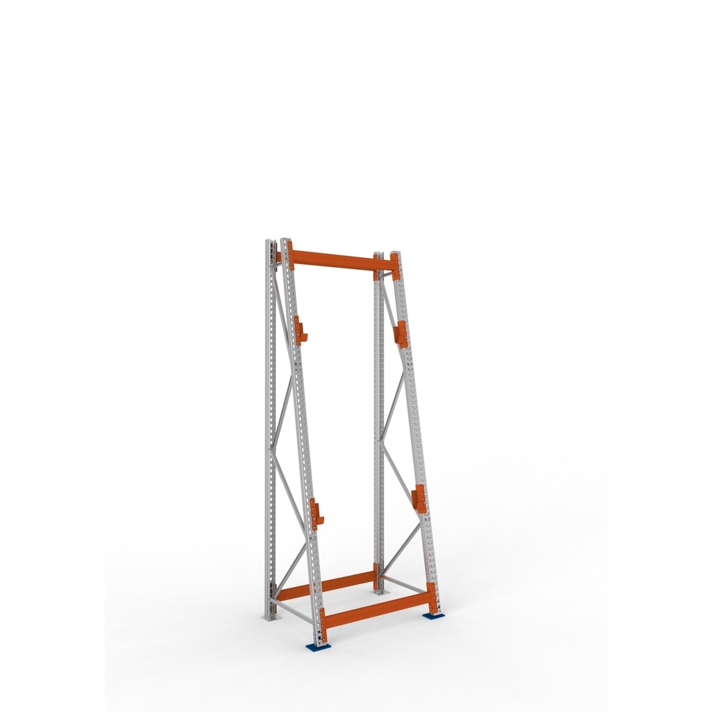 Produktabbildung: META MULTIPAL Kabeltrommelregal Typ 3, GF, HxBxT 3.300 x 1.100 x 900, komplett für 2 Achsen RAL, verzinkt, RAL 2001 rotorange, A-Ständer