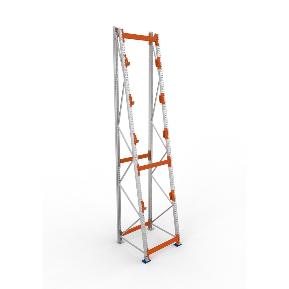 Produktabbildung Nr. 2: META MULTIPAL Kabeltrommelregal Typ 3, GF, HxBxT 4.900 x 900 x 1.100 mm, komplett für 4 Achsen, verzinkt, RAL 2001 rotorange, A-Ständer