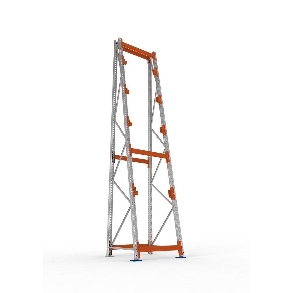 Produktabbildung Nr. 3: META MULTIPAL Kabeltrommelregal Typ 3, GF, HxBxT 4.900 x 900 x 1.100 mm, komplett für 4 Achsen, verzinkt, RAL 2001 rotorange, A-Ständer