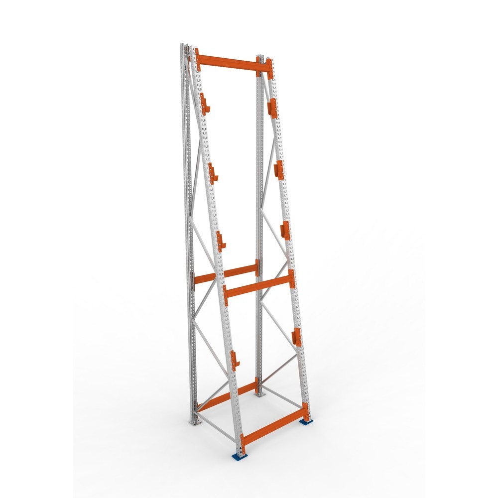 Produktabbildung Nr. 2: META MULTIPAL Kabeltrommelregal Typ 3, GF, HxBxT 4.900 x 1.100 x 1.100 mm, komplett für 4 Achsen, verzinkt, RAL 2001 rotorange, A-Ständer
