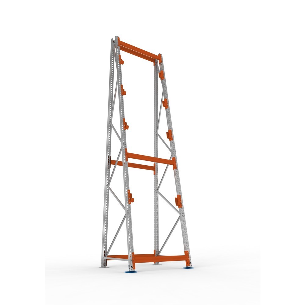 Produktabbildung Nr. 3: META MULTIPAL Kabeltrommelregal Typ 3, GF, HxBxT 4.900 x 1.100 x 1.100 mm, komplett für 4 Achsen, verzinkt, RAL 2001 rotorange, A-Ständer
