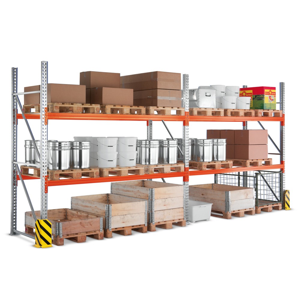 Produktabbildung: META Komplettpaket Palettenregal MULTIPAL, Fachlast 3.000 kg, HxBxT 2.700 x 5.655 x 1.100 mm