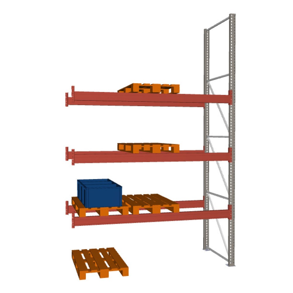 Produktabbildung: META MULTIPAL  Palettenregal , Anbaufeld, Fachlast 2.910 kg, 12 Palettenplätze, 4,4 m Höhe