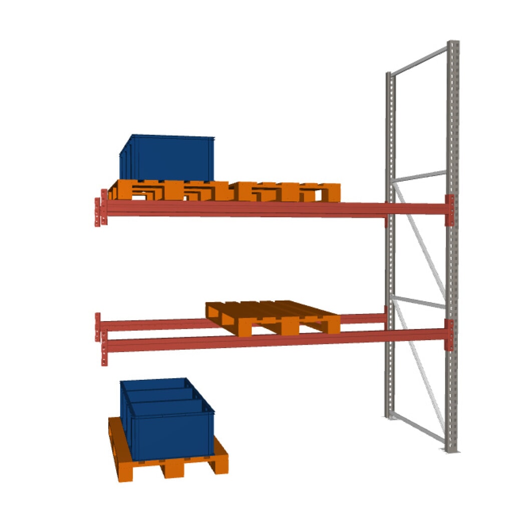 Produktabbildung: META MULTIPAL  Palettenregal , Anbaufeld, Fachlast 1.470 kg, 9 Palettenplätze, 3,3 m Höhe