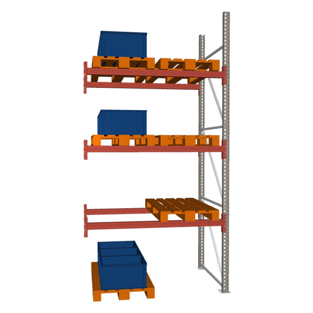 Produktabbildung: META MULTIPAL  Palettenregal , Anbaufeld, Fachlast 2.000 kg, 8 Palettenplätze, 3,8 m Höhe