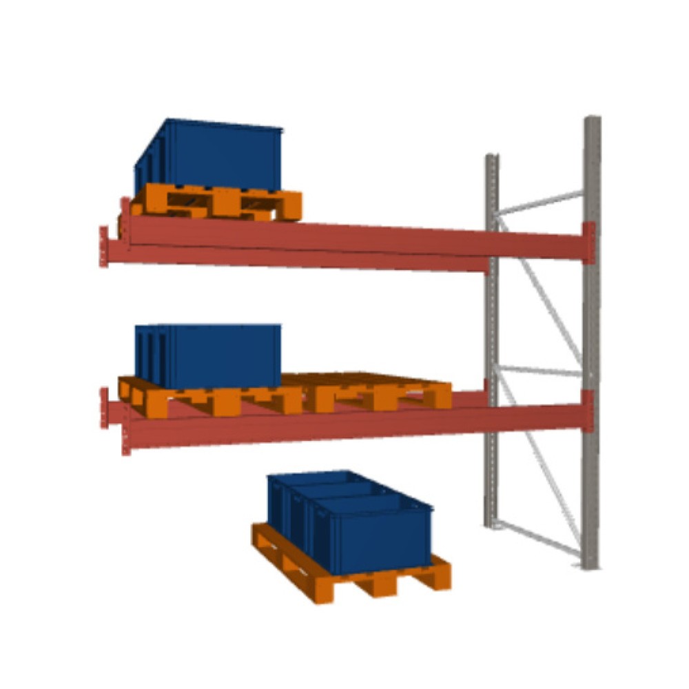 Produktabbildung: META MULTIPAL Palettenregal, Anbaufeld, 2.340 kg Fachlast, 9 Palettenplätze, 2,7 m Höhe