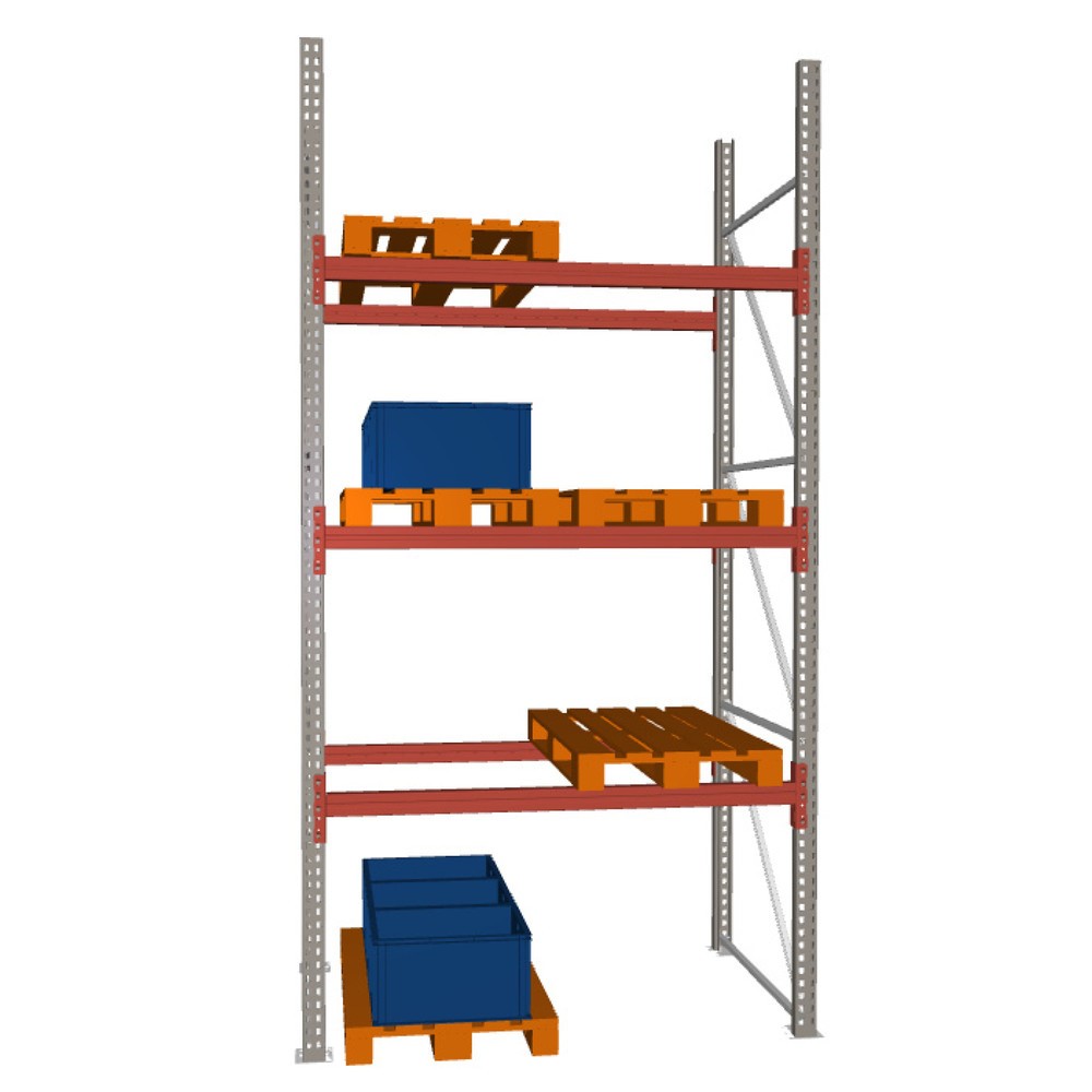Produktabbildung Nr. 1: META MULTIPAL Palettenregal , Fachlast 2000 kg, 8 Palettenplätze, 3,8 m Höhe, 1 Feld