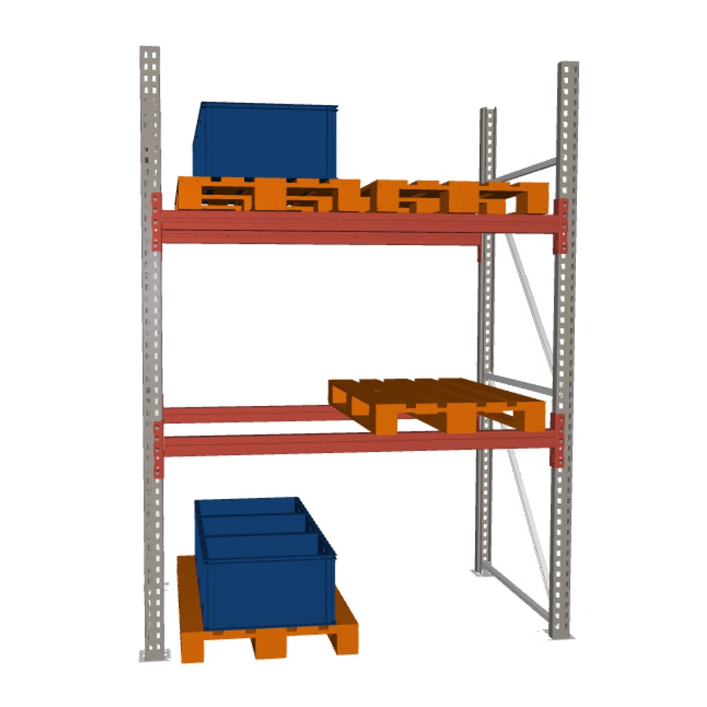 Produktabbildung Nr. 1: META MULTIPAL Palettenregal, Fachlast 2000 kg, 6 Palettenplätze, 2,7 m Höhe, 1 Feld