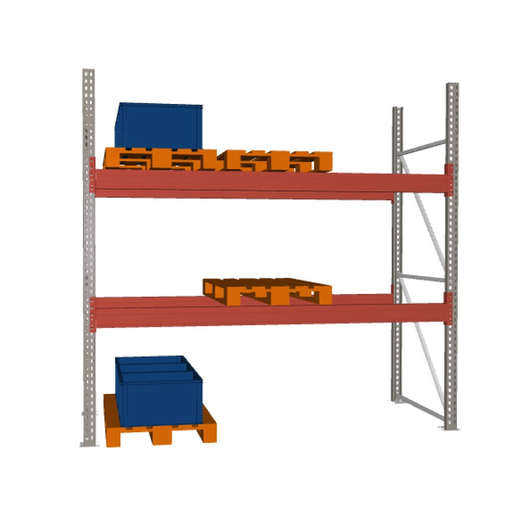 Produktabbildung Nr. 1: META MULTIPAL Palettenregal , Fachlast 3750 kg, 9 Palettenplätze, 2,7 m Höhe, 1 Feld