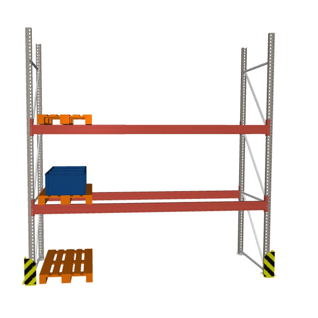 META MULTIPAL Palettenregal , Fachlast 3960 kg, 12 Palettenplätze, 2,7 m Höhe, 1 Feld Produktabbildung Nr. 1: META MULTIPAL Palettenregal , Fachlast 3960 kg, 12 Palettenplätze, 2,7 m Höhe, 1 Feld