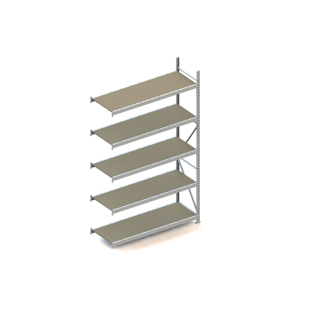 Produktabbildung: META Weitspannregal, mit Spanplatten, FL 600 kg, AF, HxBxT 3.000 x 1.800 x 650 mm