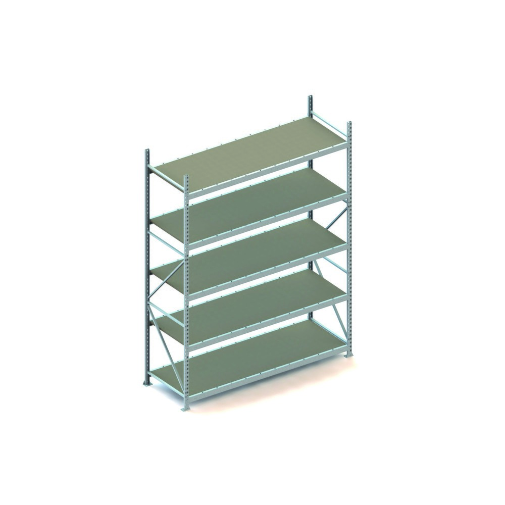 Produktabbildung: META Weitspannregal, mit Spanplatten, FL 600 kg, GF, HxBxT 3.000 x 2.200 x 800 mm