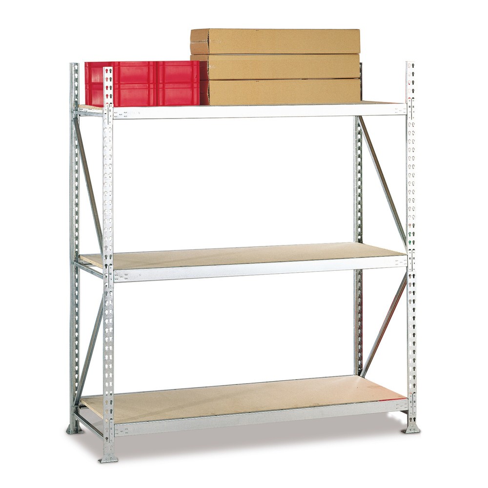 Produktabbildung Nr. 3: META Weitspannregal, mit Spanplatten, FL 600 kg, GF, HxBxT 2.200 x 2.200 x 650 mm
