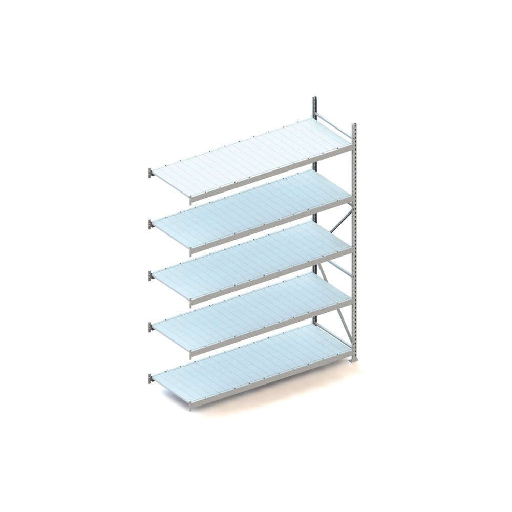Produktabbildung: META Weitspannregal, mit Stahlpaneelen, FL 600 kg, AF, HxBxT 3.000 x 2.200 x 800 mm