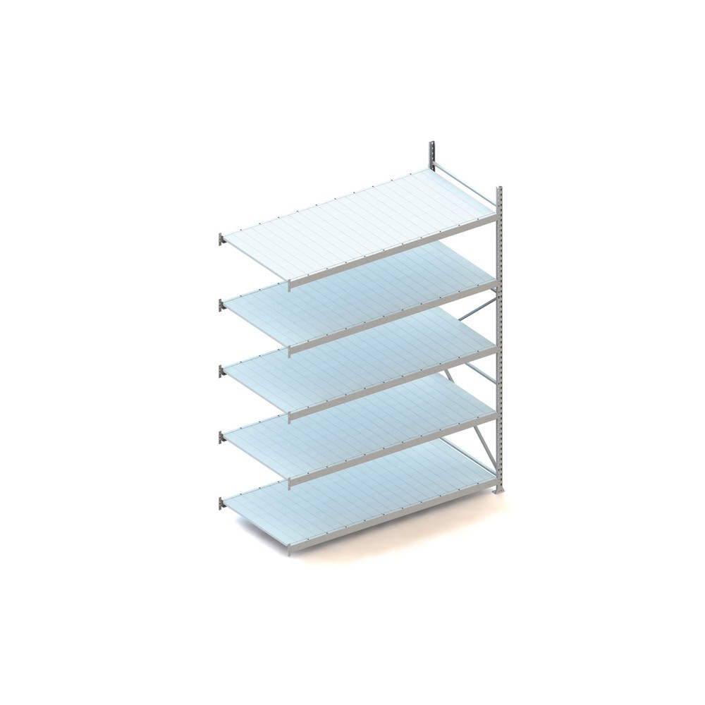 Produktabbildung: META Weitspannregal, mit Stahlpaneelen, FL 600 kg, AF, HxBxT 3.000 x 2.200 x 1.050 mm