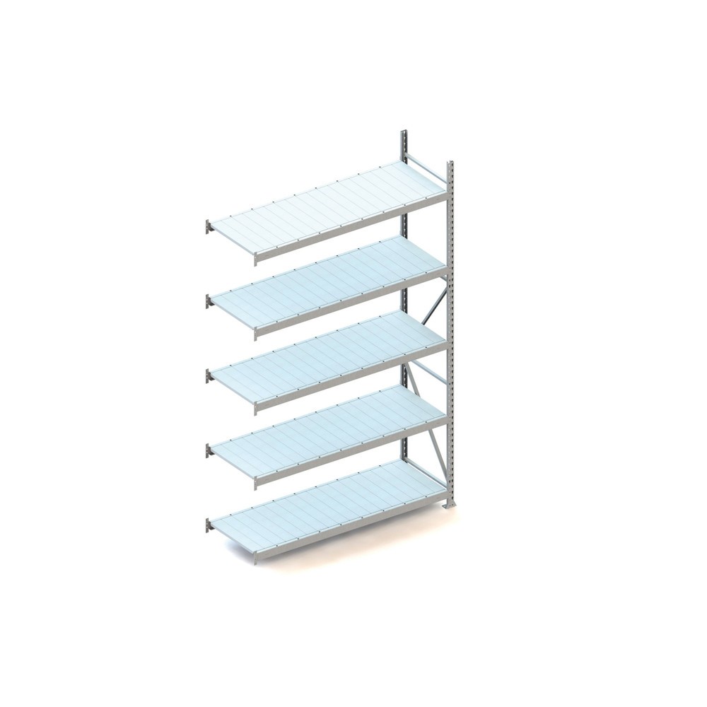 Produktabbildung: META Weitspannregal, mit Stahlpaneelen, FL 600 kg, AF, HxBxT 3.000 x 1.800 x 650 mm