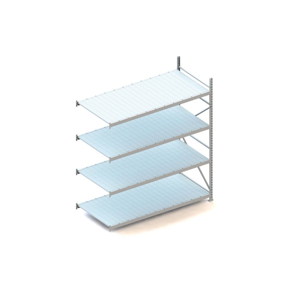 Produktabbildung: META Weitspannregal, mit Stahlpaneelen, FL 600 kg, AF, HxBxT 2.500 x 2.200 x 1.050 mm