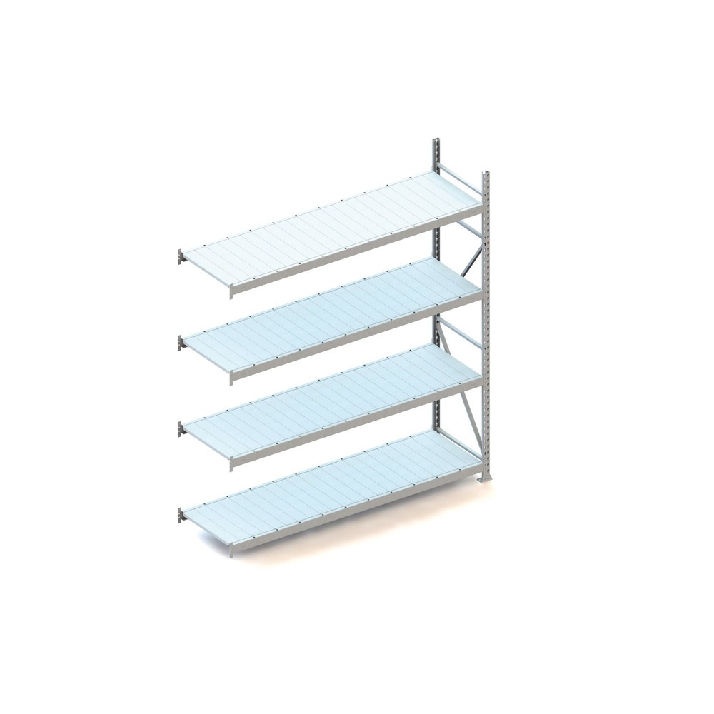 Produktabbildung: META Weitspannregal, mit Stahlpaneelen, FL 600 kg, AF, HxBxT 2.500 x 2.200 x 650 mm