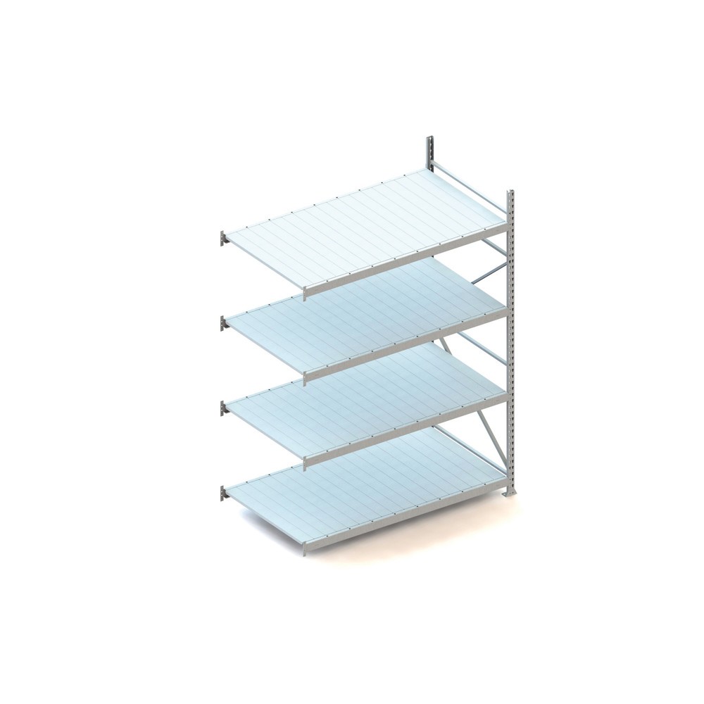 Produktabbildung: META Weitspannregal, mit Stahlpaneelen, FL 600 kg, AF, HxBxT 2.500 x 1.800 x 1.050 mm