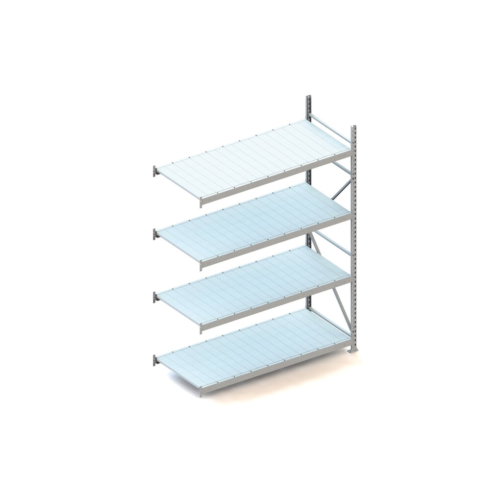 Produktabbildung: META Weitspannregal, mit Stahlpaneelen, FL 600 kg, AF, HxBxT 2.500 x 1.800 x 800 mm