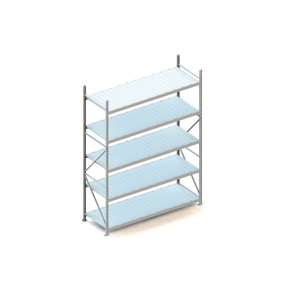 Produktabbildung: META Weitspannregal, mit Stahlpaneelen, FL 600 kg, GF, HxBxT 3.000 x 2.200 x 800 mm