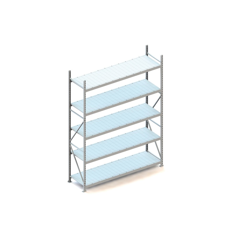 Produktabbildung: META Weitspannregal, mit Stahlpaneelen, FL 600 kg, GF, HxBxT 3.000 x 2.200 x 650 mm