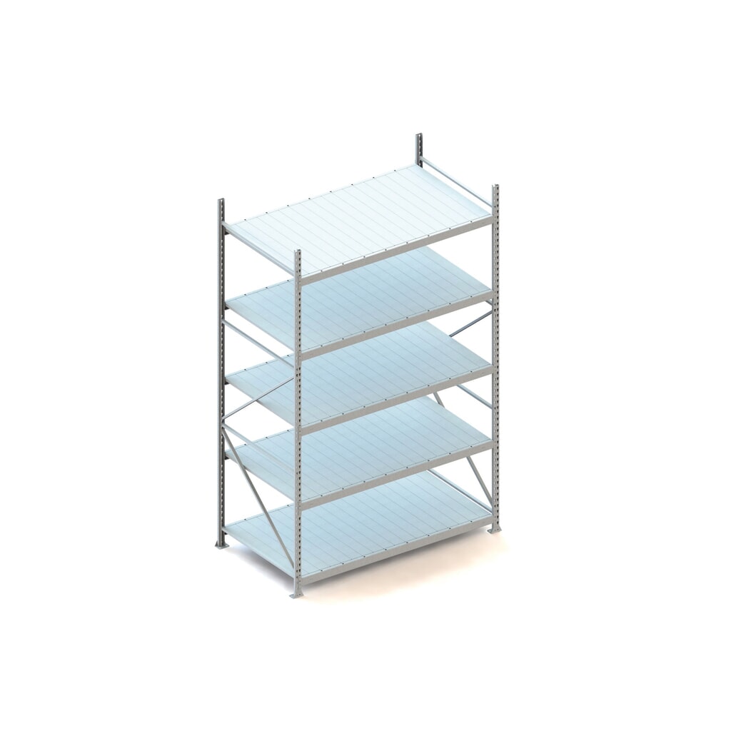 Produktabbildung: META Weitspannregal, mit Stahlpaneelen, FL 600 kg, GF, HxBxT 3.000 x 1.800 x 1.050 mm