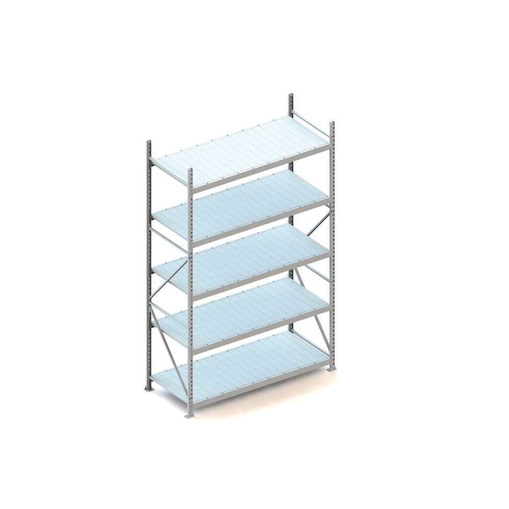 Produktabbildung: META Weitspannregal, mit Stahlpaneelen, FL 600 kg, GF, HxBxT 3.000 x 1.800 x 800 mm