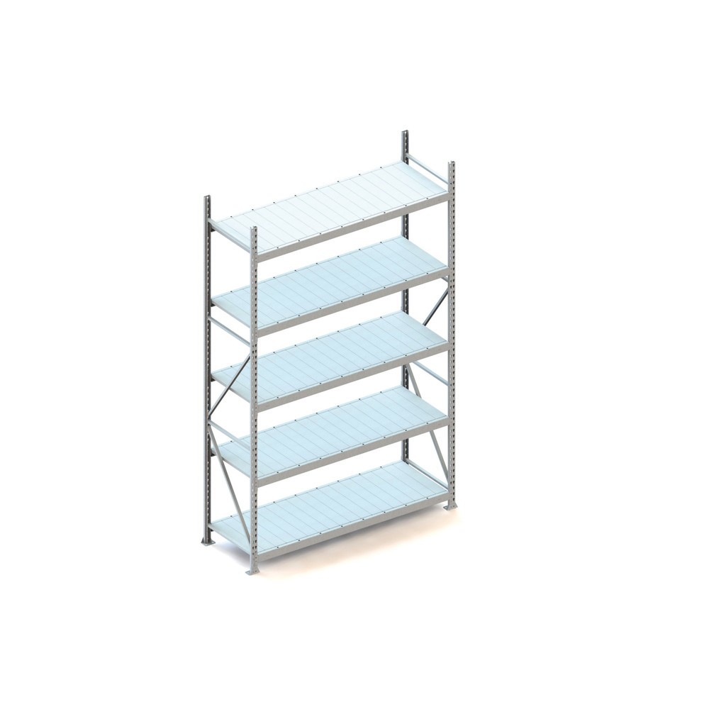 Produktabbildung: META Weitspannregal, mit Stahlpaneelen, FL 600 kg, GF, HxBxT 3.000 x 1.800 x 650 mm