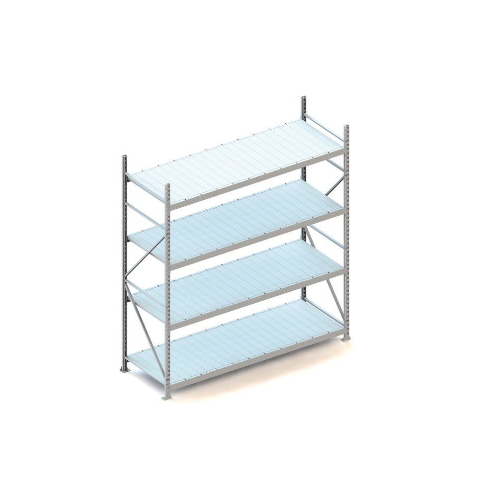 Produktabbildung: META Weitspannregal, mit Stahlpaneelen, FL 600 kg, GF, HxBxT 2.500 x 2.200 x 800 mm