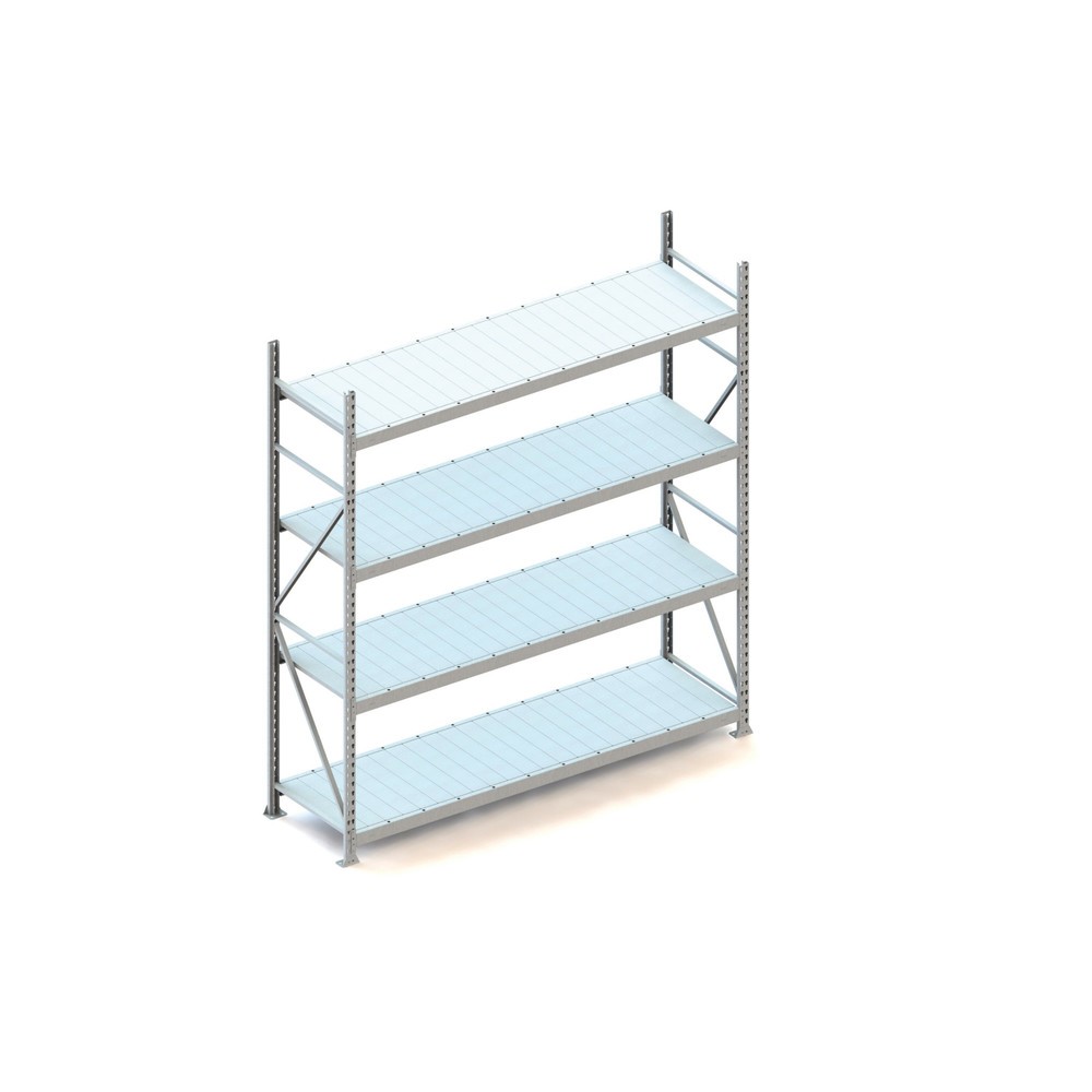 Produktabbildung: META Weitspannregal, mit Stahlpaneelen, FL 600 kg, GF, HxBxT 2.500 x 2.200 x 650 mm
