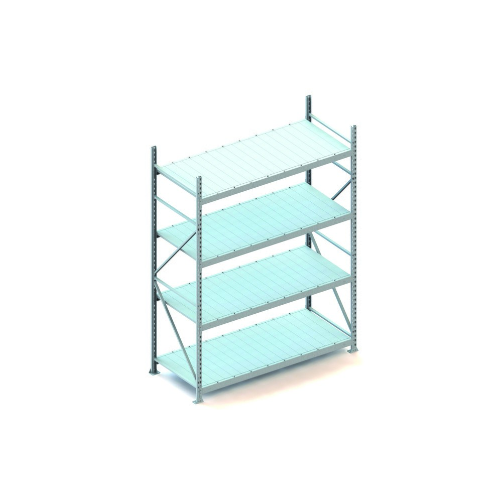Produktabbildung: META Weitspannregal, mit Stahlpaneelen, FL 600 kg, GF, HxBxT 2.500 x 1.800 x 800 mm