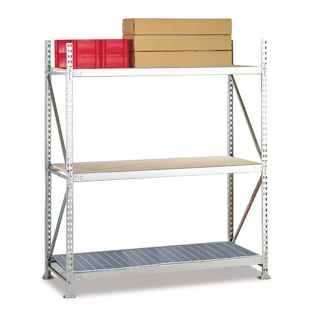 Produktabbildung: META Weitspannregal, mit Stahlpaneelen, FL 600 kg, GF, HxBxT 2.200 x 2.200 x 650 mm