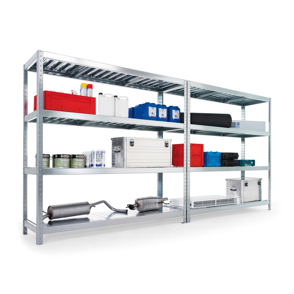 META Weitspannregal, mit Stahlpaneelen, FL 500 kg, HxBxT 2.970 x 1.700 x 400 mm Produktabbildung Nr. 3: META Weitspannregal, mit Stahlpaneelen, FL 500 kg, HxBxT 2.970 x 1.700 x 400 mm