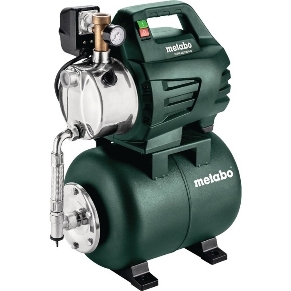Produktabbildung: METABO Hauswasserwerk HWW 4000/25 Inox, 8 m 1100 W, 4000 l/h 45 m, Stahl 24 l