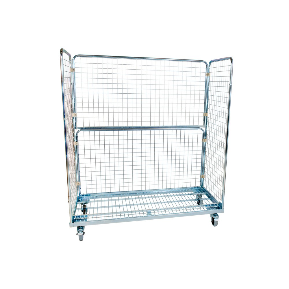 Produktabbildung: Metall-Rollbehälter, 3-seitig, feinmaschig, HxBxT 1.700 x 620 x 1.500 mm