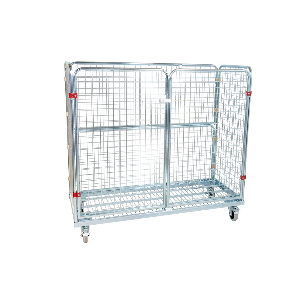 Produktabbildung: Metall-Rollbehälter, 4-seitig, feinmaschig, HxBxT 1.400 x 620 x 1.500 mm