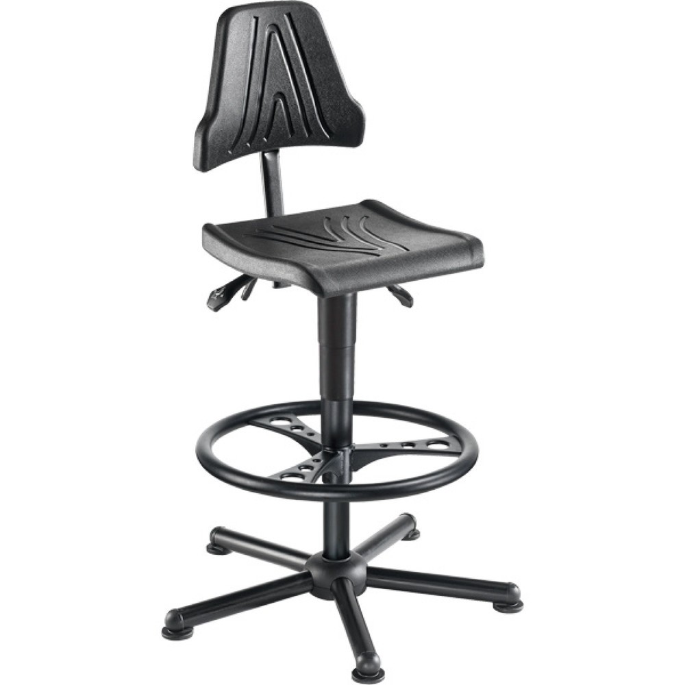 Produktabbildung: meychair Arbeitsdrehstuhl Stream, Sitzhöhe 535-785 mm, Stahlbasis, Bodengleiter, Fußring