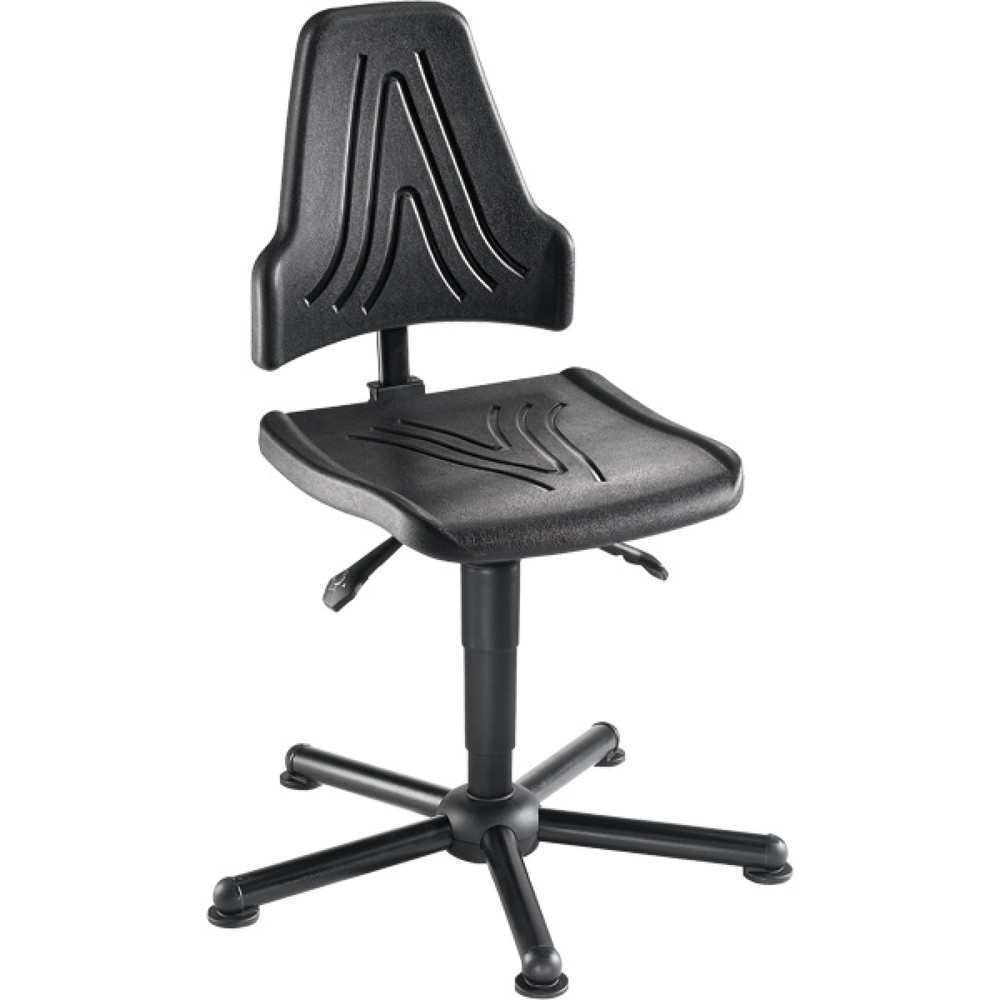 Produktabbildung: meychair Arbeitsdrehstuhl Stream XXL, bis 250 kg belastbar, Sitzhöhe 490-630 mm, Stahlbasis, Bodengleiter