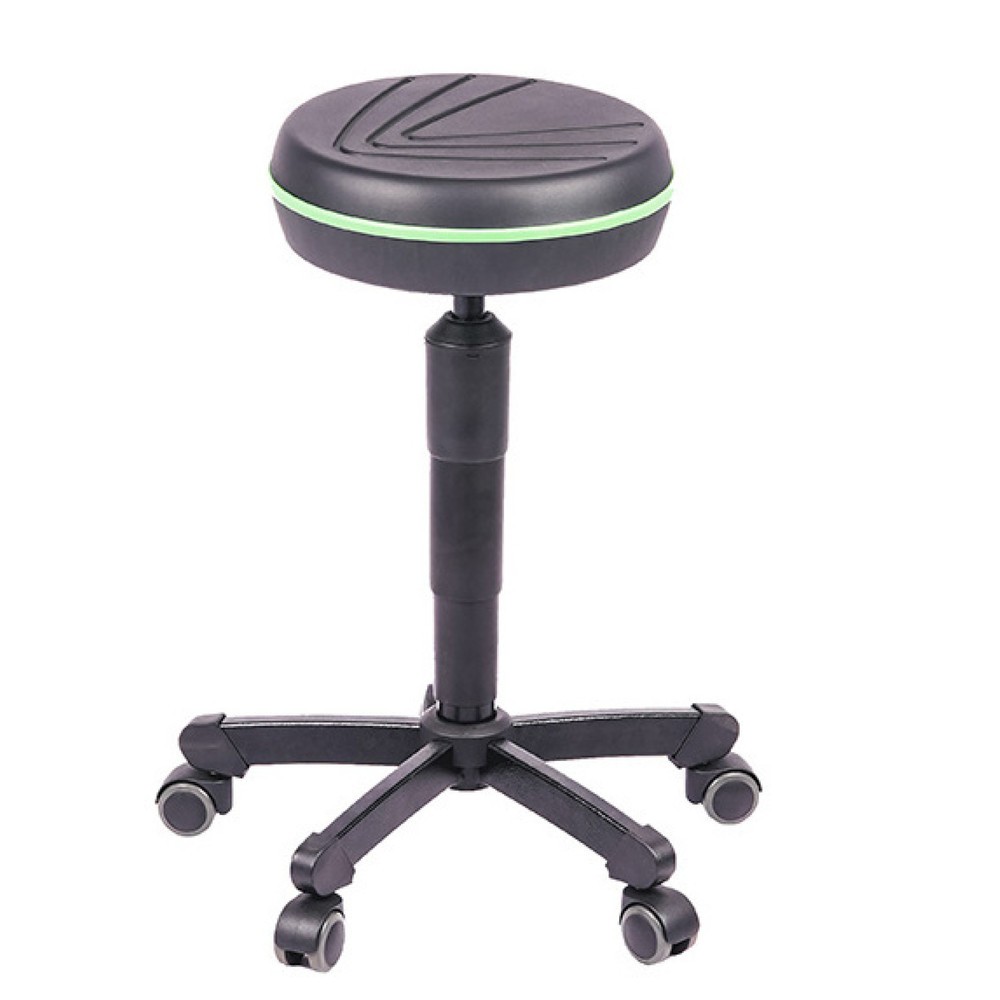 Produktabbildung: meychair Hocker A30 PRO mit Rollen, Kederfarbe grün