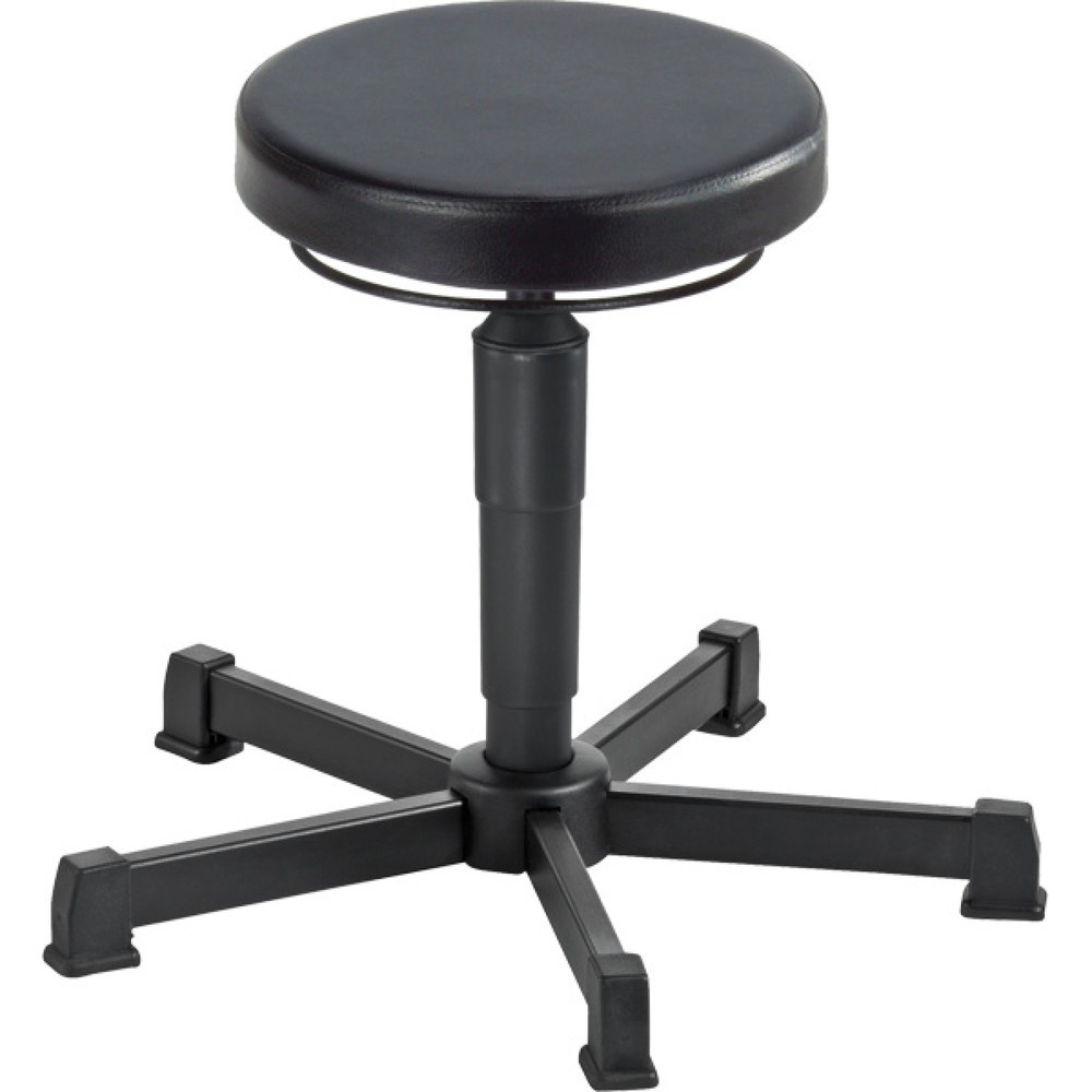 Produktabbildung: meychair Hocker Allround, PU-Sitz, Sitzhöhe 360-490 mm, Stahlbasis, Bodengleiter