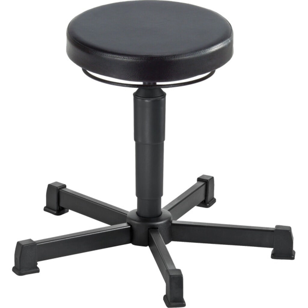 meychair Hocker Allround, PU-Sitz, Sitzhöhe 360-490 mm, Stahlbasis, Bodengleiter Produktabbildung: meychair Hocker Allround, PU-Sitz, Sitzhöhe 360-490 mm, Stahlbasis, Bodengleiter