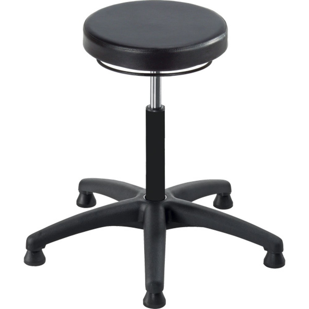 Produktabbildung: meychair Hocker Universal Plus, PU-Sitz, Sitzhöhe 400-530 mm, Kunststoffbasis, Bodengleiter